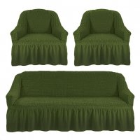 Чехол на диван+2 кресла Зеленый